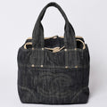 Chanel Sparkling Denim Tote Bag Fabric Indigo Gold