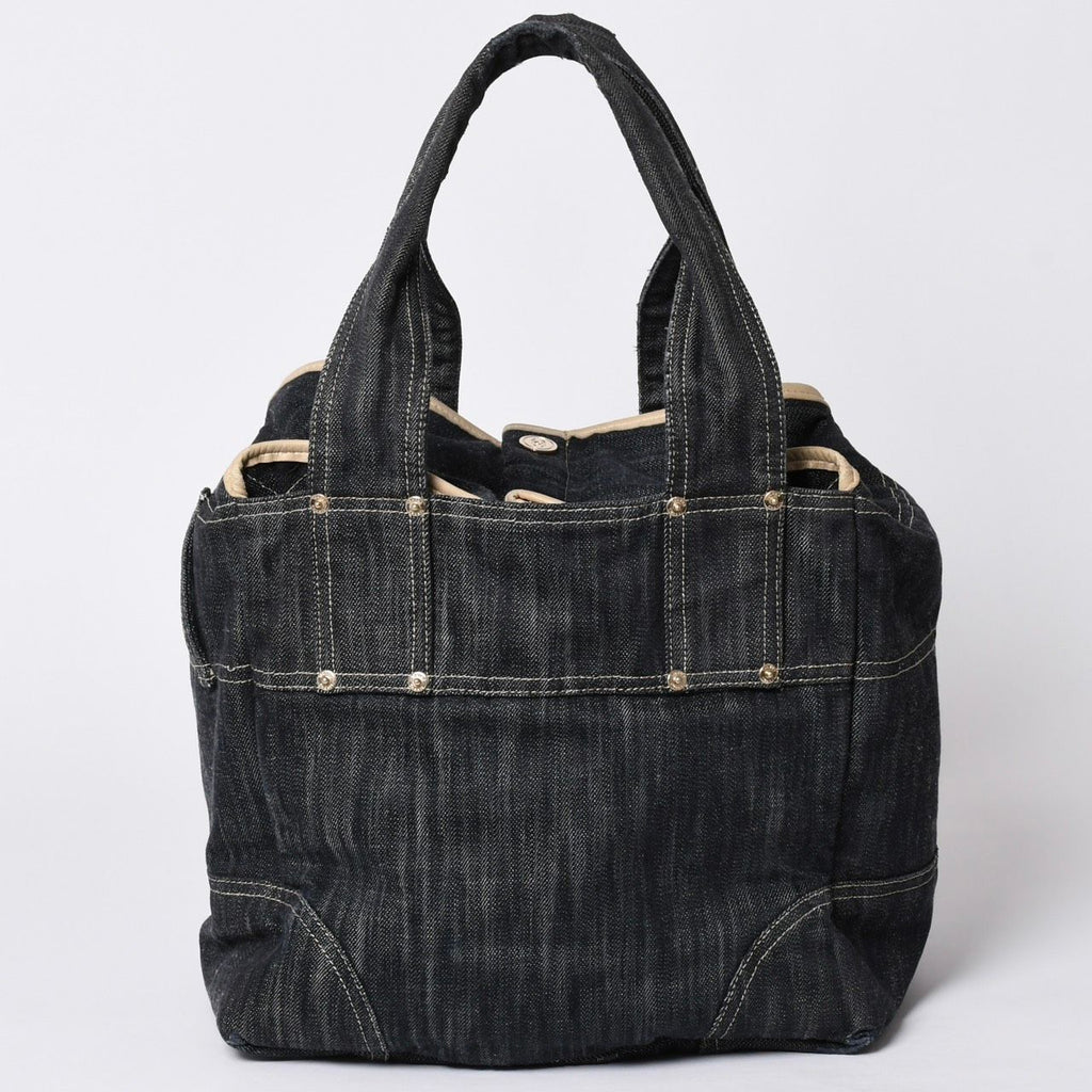 Chanel Sparkling Denim Tote Bag Fabric Indigo Gold — view 2