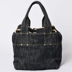 Chanel Sparkling Denim Tote Bag Fabric Indigo Gold — view 2