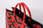 Louis Vuitton On The Go GM Monogram Tufted Black Red Tote Bag — view 6