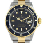 Rolex Watch Submariner Date Rotating Bezel Luminous Index Hands Black Dial 18k
