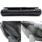 Chanel Tune Clutch Patent Leather Black Gold — view 6