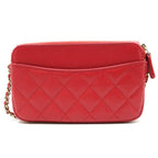 Chanel Phone Case Wallet Caviar Leather Red — view 2
