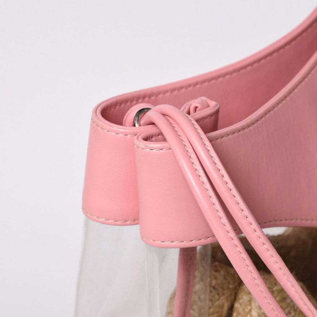 Chanel 31 Large Shopping Bag CC Logo Straw Leather Vinyl Pink — view 5