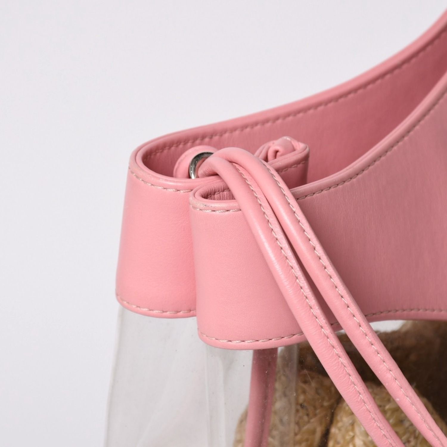 Chanel 31 Large Shopping Bag CC Logo Straw Leather Vinyl Pink — view 5