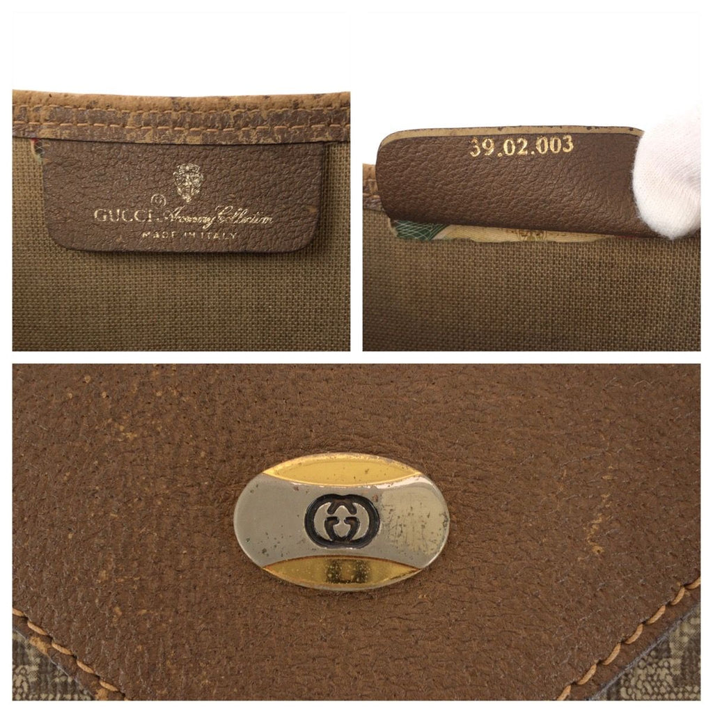 Gucci Vintage Sherry Line Beige Gray GG Supreme Canvas Tote Shoulder Bag — view 4