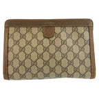 Gucci Vintage Sherry Line Beige GG Supreme Canvas Clutch — view 2