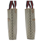 Gucci Vintage Sherry Line Beige Gray GG Supreme Canvas Tote Shoulder Bag — view 8