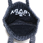 Prada Small Crochet Tote Black — view 4