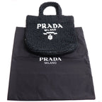 Prada Small Crochet Tote Black — view 7