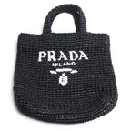 Prada Small Crochet Tote Black