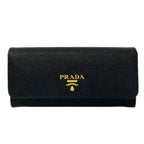 Prada Wallet Black Hibiscus Inside Multicolor Leather
