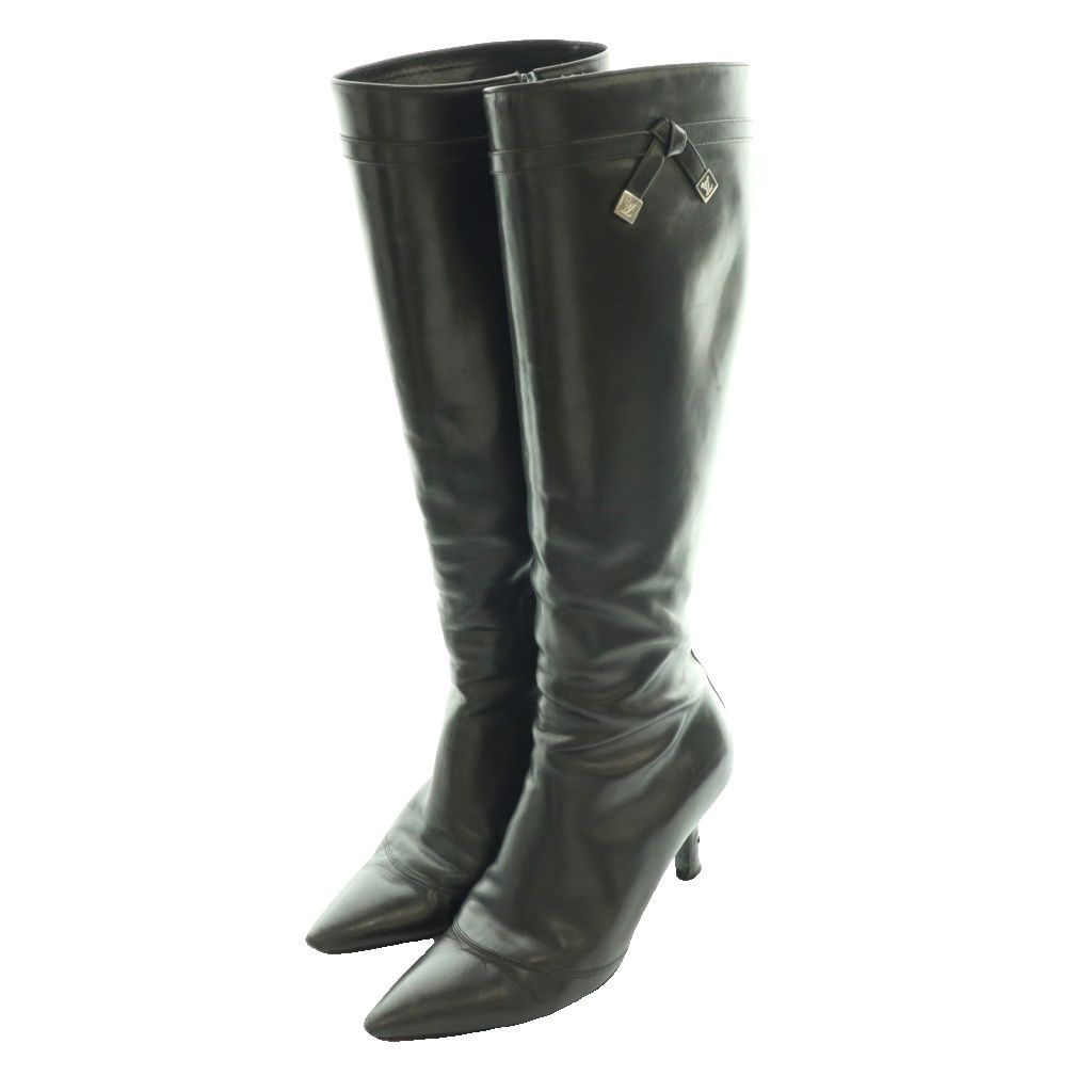 Louis Vuitton Long Boots Heels Leather 35.5 Black SS — view 2