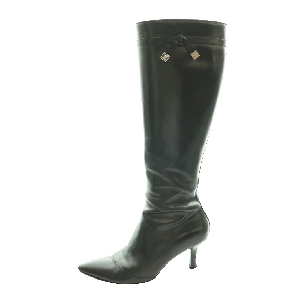 Louis Vuitton Long Boots Heels Leather 35.5 Black SS