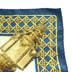Hermes Carre 90 Feux de Route Carriage Lantern Scarf Silk Multicolor Blue — view 3