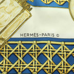 Hermes Carre 90 Feux de Route Carriage Lantern Scarf Silk Multicolor Blue — view 5