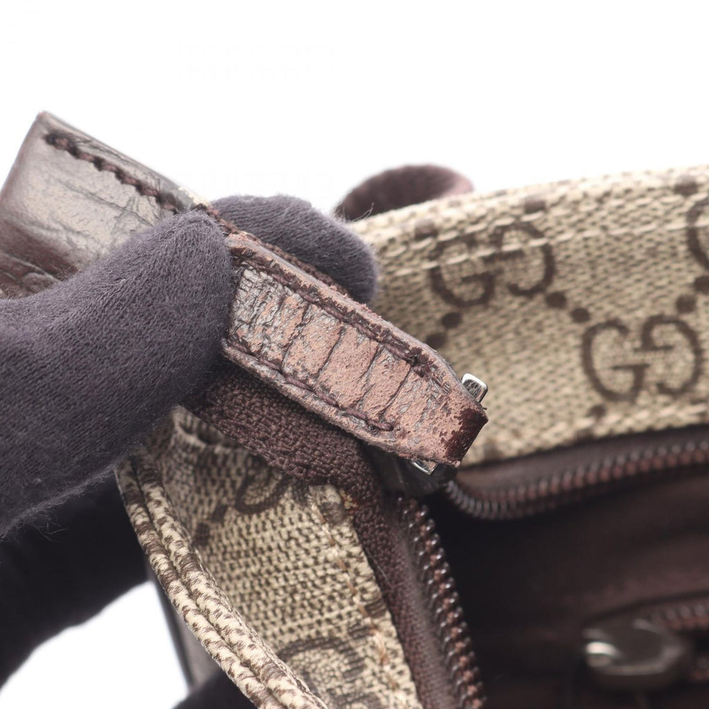 Gucci Shoulder Bag GG Supreme Beige Canvas Leather — view 5