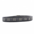 Gucci Belt Signature Logo Leather 70 28 Navy Gold — view 4
