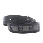Gucci Belt Signature Logo Leather 70 28 Navy Gold — view 2