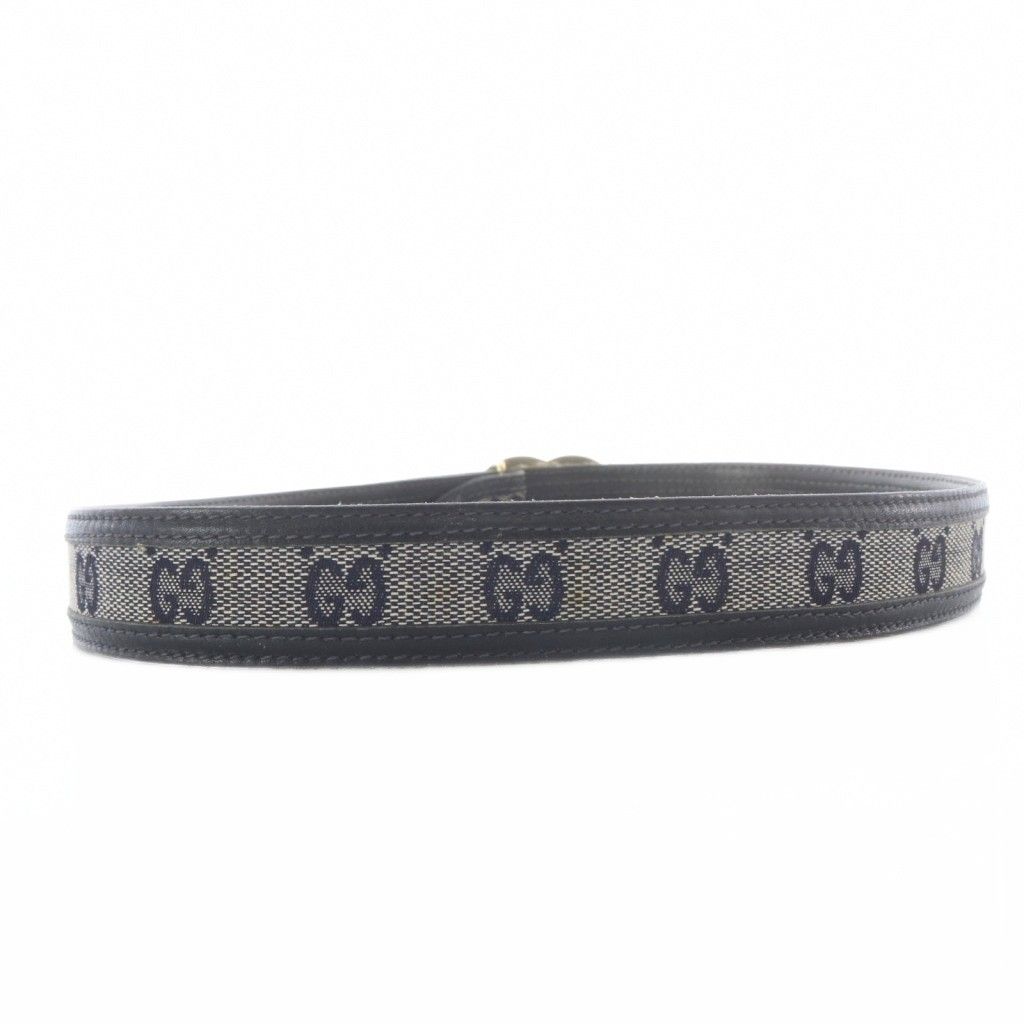 Gucci Belt Signature Logo Leather 70 28 Navy Gold — view 6