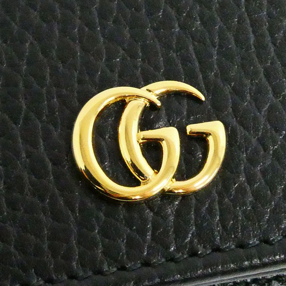 Gucci Double Small Wallet Leather Black Gold — view 6