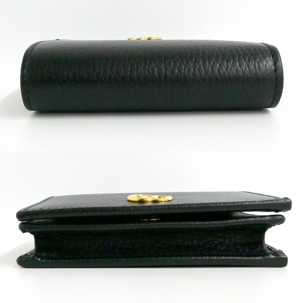 Gucci Double Small Wallet Leather Black Gold — view 4