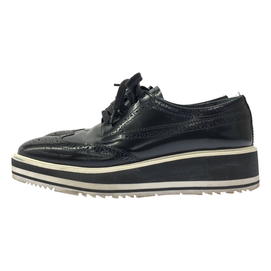 Prada Platform Wingtip Shoes Black — view 2