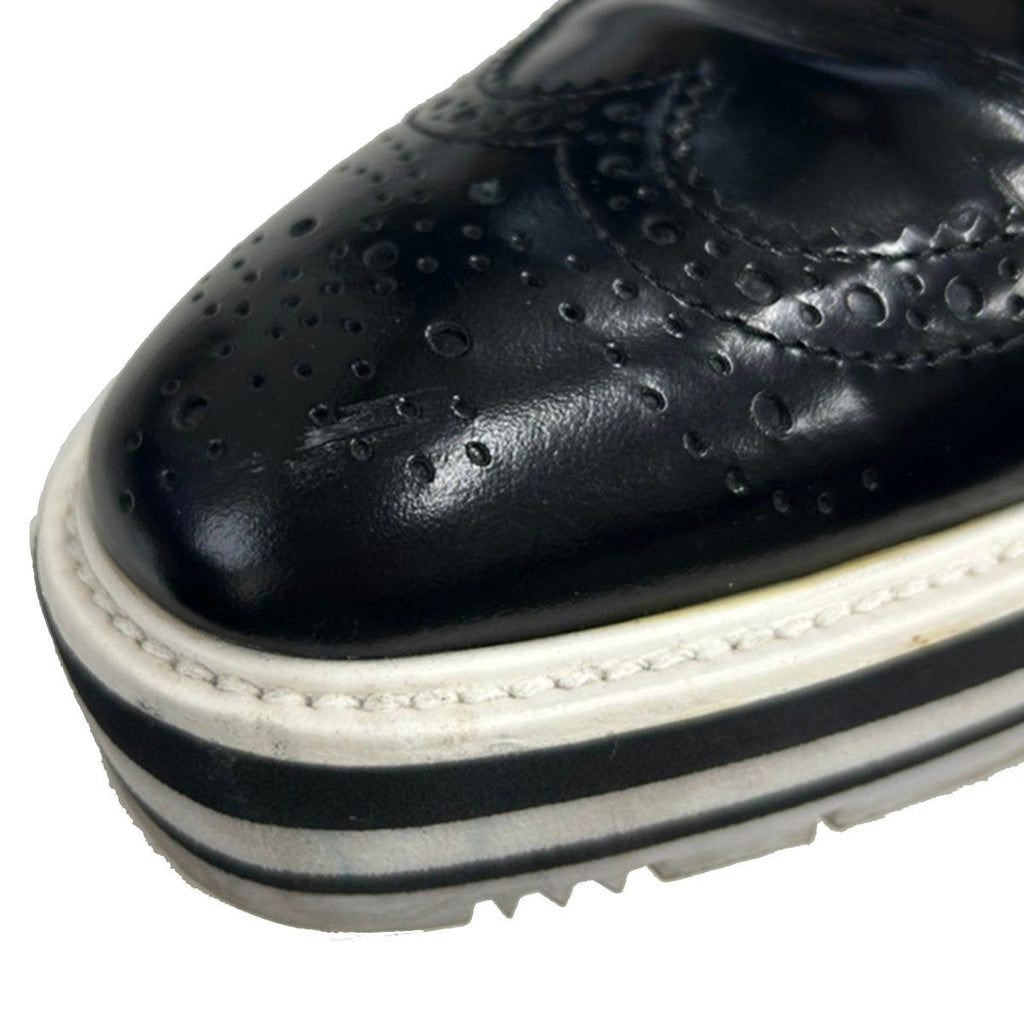 Prada Platform Wingtip Shoes Black — view 7