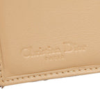 Dior Trotter Jacquard Card Case Bifold Beige Brown Canvas Leather — view 8