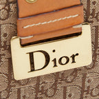 Dior Trotter Jacquard Card Case Bifold Beige Brown Canvas Leather — view 6