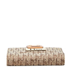 Dior Trotter Jacquard Card Case Bifold Beige Brown Canvas Leather — view 3