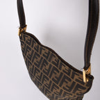 Fendi Zucca Pattern Shoulder Bag Brown Gold — view 7
