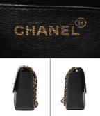 Chanel Chain Shoulder Bag Gold Double Single Flap Caviar Leather Mademoiselle — view 4