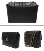 Chanel Chain Shoulder Bag Gold Double Single Flap Caviar Leather Mademoiselle — view 2