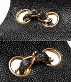 Chanel Chain Shoulder Bag Gold Double Single Flap Caviar Leather Mademoiselle — view 9