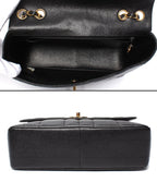 Chanel Chain Shoulder Bag Gold Double Single Flap Caviar Leather Mademoiselle — view 3