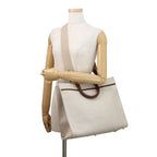 Fendi Tote Sunshine Canvas Leather 2-Way Shoulder Bag — view 5
