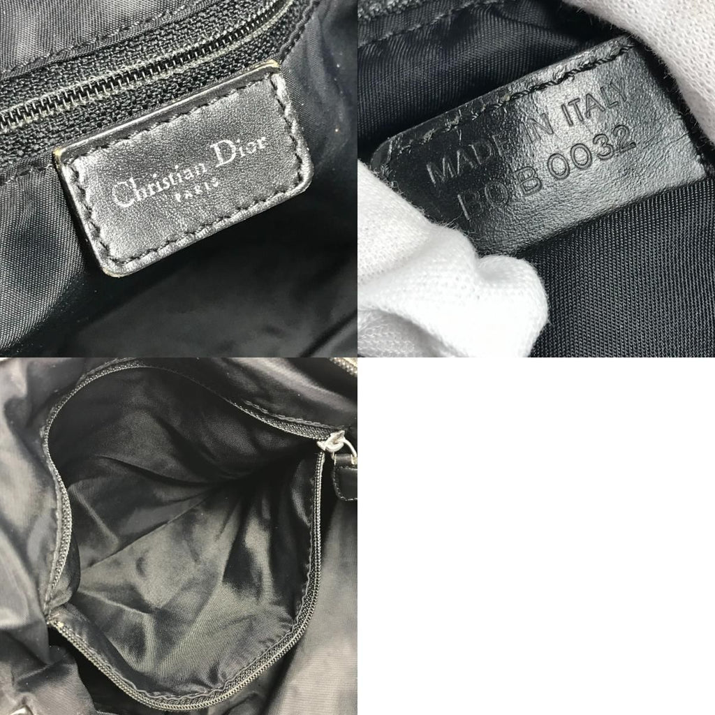 Dior Shoulder Bag Trotter Logo Leather Canvas Black — view 9