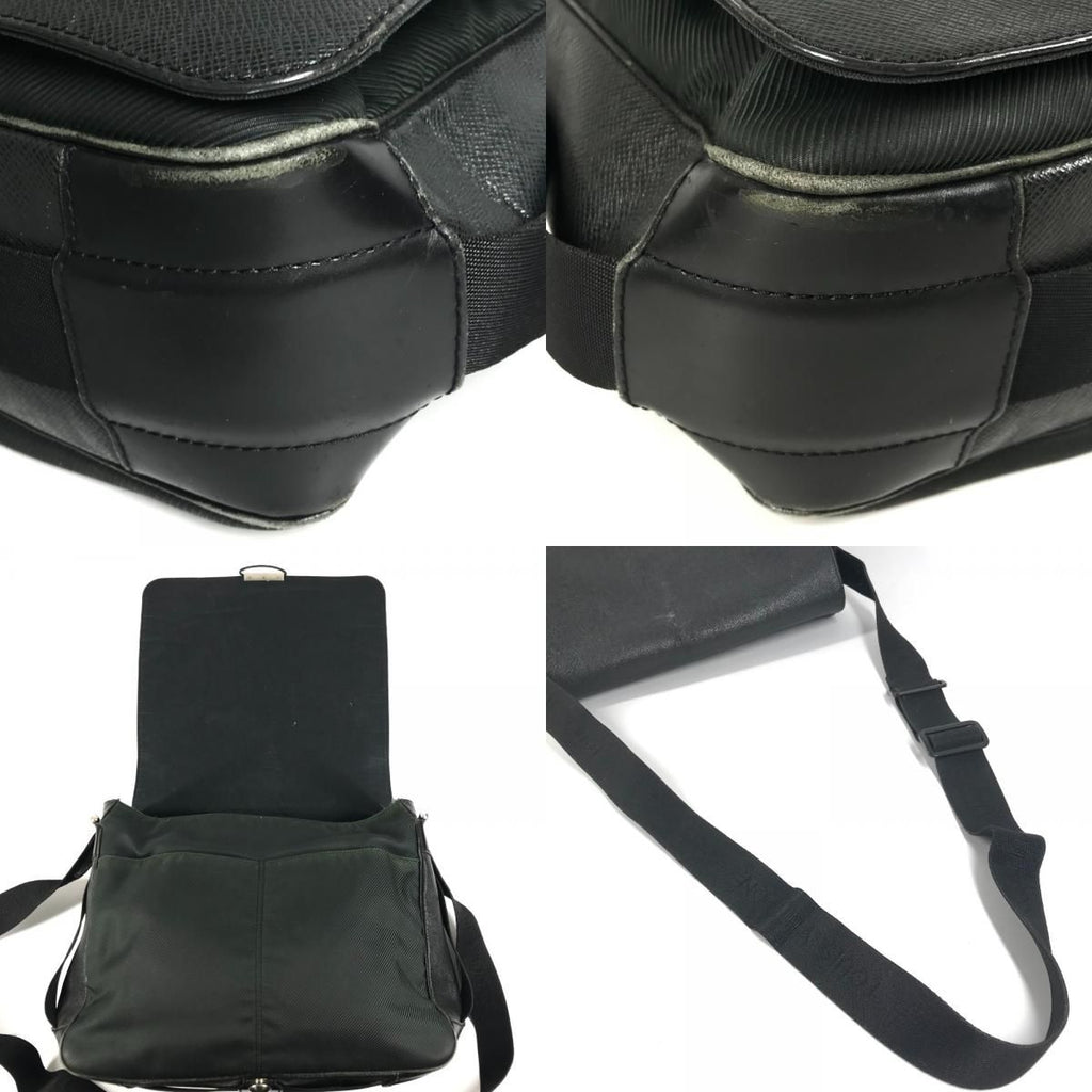 Louis Vuitton Shoulder Bag Victor Taiga Leather Noir Black — view 7