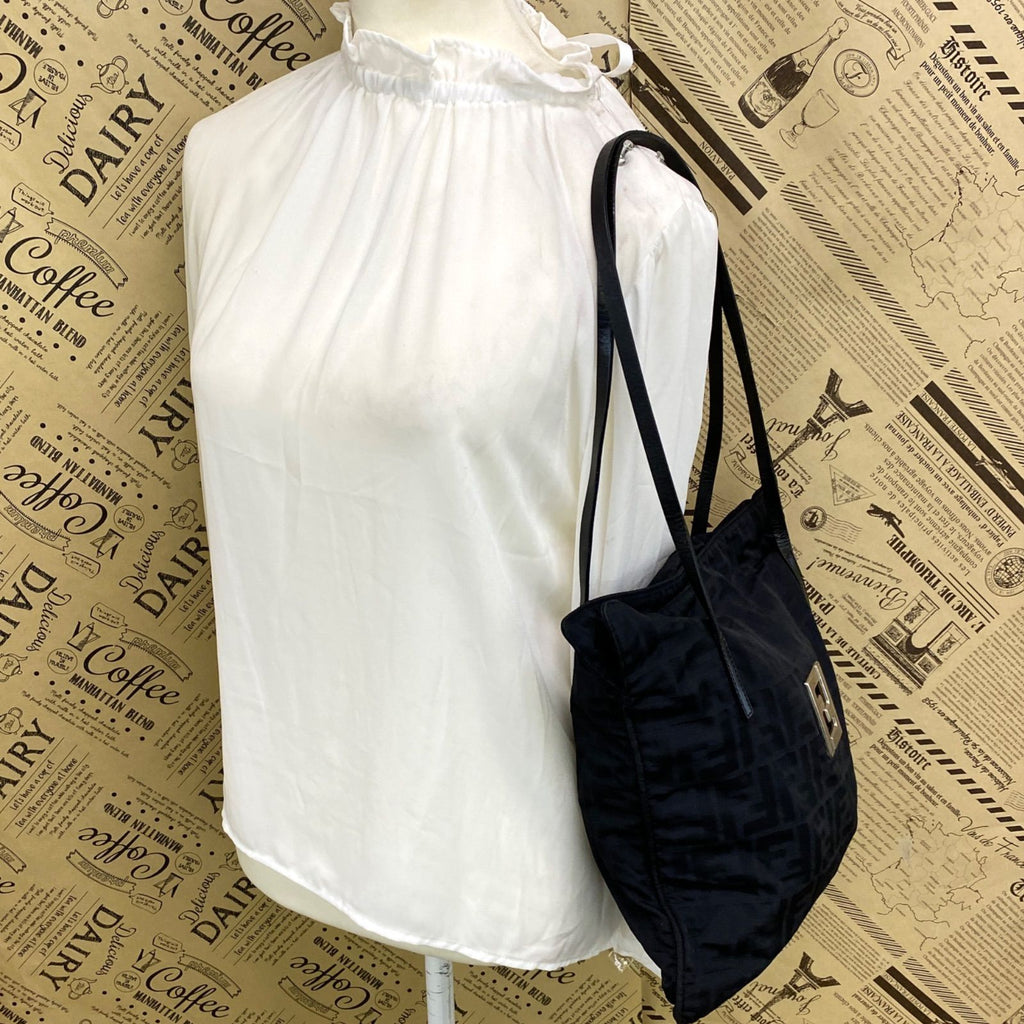 Fendi Tote Zucca Black Canvas Travel Business — view 3
