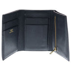 Hermes Bearn Compact Leather Silver Trifold Wallet Black — view 4