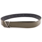 Louis Vuitton LV Line Reversible Monogram Eclipse Belt Black Khaki — view 7