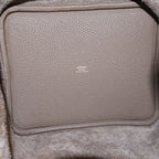 Hermes Picotin Lock PM Etoupe Taurillon Clemence Handbag Gold — view 5