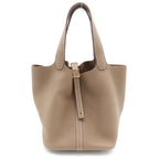 Hermes Picotin Lock PM Etoupe Taurillon Clemence Handbag Gold