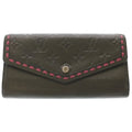 Louis Vuitton Empreinte Portefeuille Sarah Wallet Card Case Khaki Pink Leather