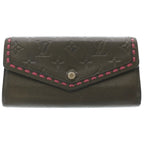 Louis Vuitton Empreinte Portefeuille Sarah Wallet Card Case Khaki Pink Leather