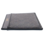 Celine Triomphe Pattern Leather Card Case Business Holder Black Brown — view 3