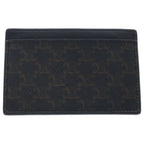 Celine Triomphe Pattern Leather Card Case Business Holder Black Brown — view 2