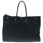 Saint Laurent Paris Raffia Maxi Rive Gauche Shopper Tote Canvas Black — view 2