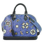 Louis Vuitton LV Alma PM Epi Denim 2-Way Shoulder Bag Blue Black